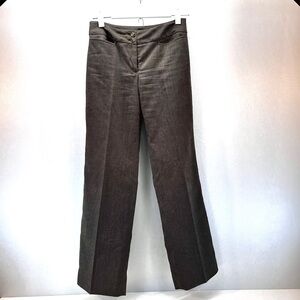 Ann Taylor Signature Fit Just Below Waist Dark Brown Chevron  2P Career Preppy